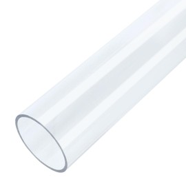 Piutouyar Round Clear Rigid Tubing Pipe,1.61 Inch (41 mm) ID x 1.77 Inch (45 mm) OD x 12 Inch (305 mm) Length Rigid Tubing Plastic Polycarbonate Tube