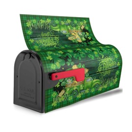 Joyidec Clover Truck Gnome Plaid Mailbox Covers Magnetic Letter Post Box Cover Mail Wraps Garden Decorations Standard Size 21 X 18 in