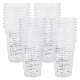 Voittozege 36 Pack 8 Oz Disposable Measuring Cups,Clear Plastic Mixing Measuring Cups Graduated Mixing, Multipurpose Reusable Cup Use for Paint, Resin, Epoxy, Art, (300Ml) MeasuringCups