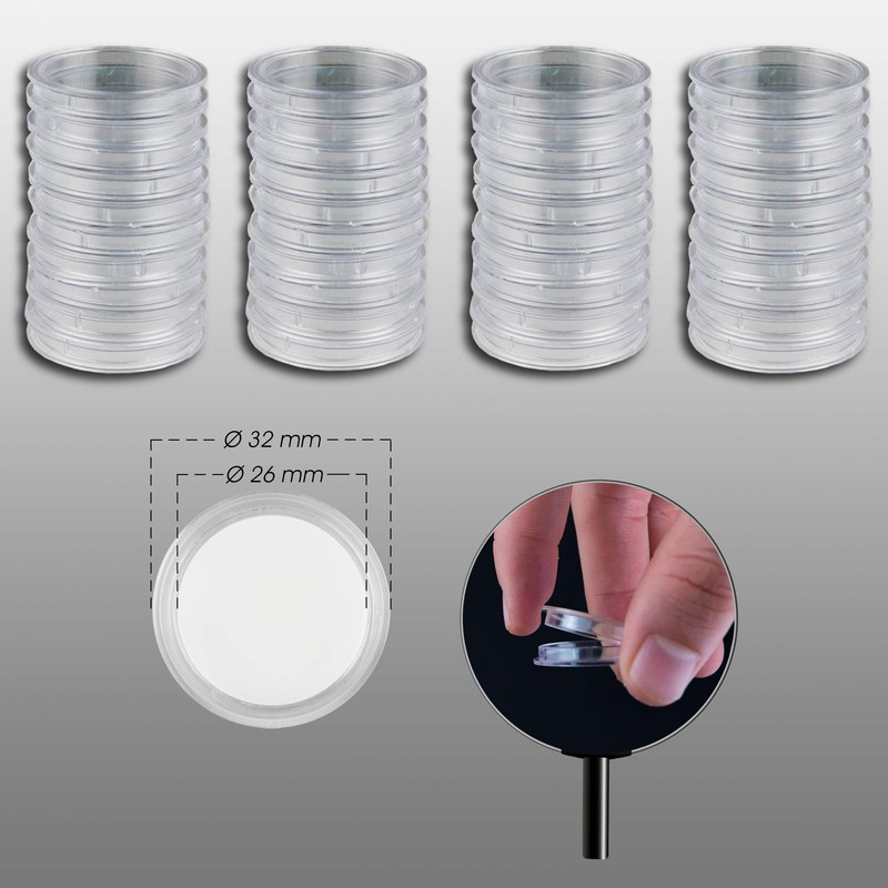 40 Prophila Coin Capsules 26 mm Inner Diameter e.g. for