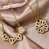 collar de 4 corazones y trebol, caja de regalo con