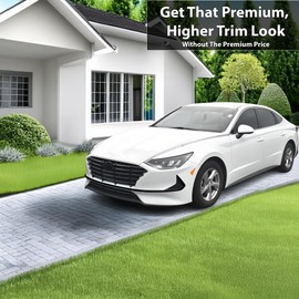 BOGAR TECH DESIGNS Middle Front Chrome Delete Overlay Compatible with Hyundai Sonata 2020-2023, Gloss Black