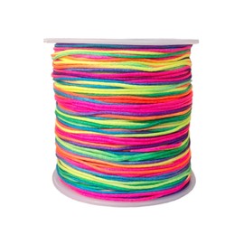 Tilengy 0.8mm x 110 Yards Nylon Beading Cord Braided Thread Trim String for Chinese Knotting, Friendship Bracelets,Rattail Macrame,Necklaces,Pendant,Jewelry Making (Multicolored)