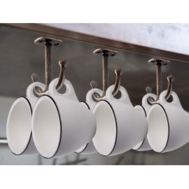 BAMI-LEE House Anchor Shape Zinc Alloy Double Prong Ceiling Hooks, 4-Pack Under Shelf Coat Hooks Hanging Towel Robe Clothes Cap Bathroom Kitchen Cabinet Garage Use (Bronze)