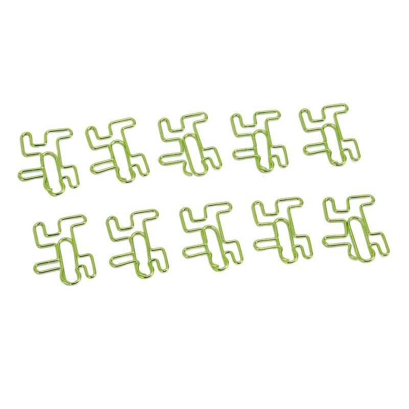 100PCS Cute Paper Clip Figure Shaped Electroplating Process Prevent Slip