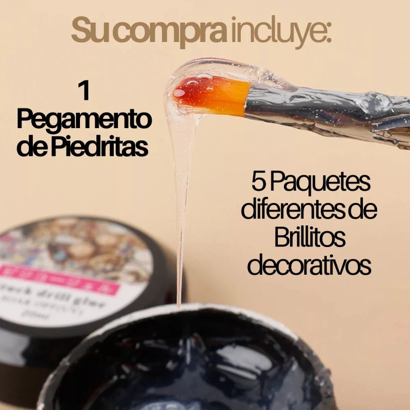 Veraly Pegamento Gel De Construcción Cristales Y Decoración Uñas F