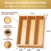 Umilife Bamboo Kitchen Utensils Organizer, 13 Inch Drawer Dividers for