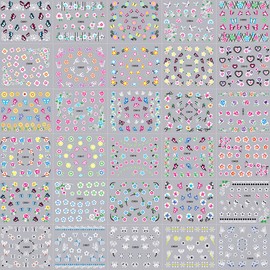 30Sheets Flower Nail Art Stickers Decals Colorful Flower Nail Stickers 3D Self Adhesive Cute Butterfly Floral Nail Decals Heart Nail Supplies Nail Art Design Decoration Accessories for Women and Girls