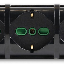 FANTON 481233-B Multiple Socket 3 Double Sockets for Large Italian Plugs - Small and German 6 Italian Double Sockets for Small / Large Plugs