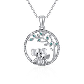 SOULMEET Sterling Silver Rabbit/Deer/Panda/Owl/Elephant Necklace Mother and Child Pendant Chain Animal Jewellery for Women Girls Animal Lovers, Sterling Silver Crystal, 3A zirconia
