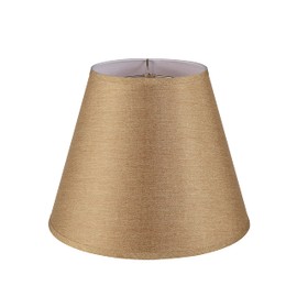 Aspen Creative 32096, Hardback Empire Transitional Spider Shade in Gold Brown with Burlap Textured Fabric, 9" Top x 16" Bottom x 13" Slant Height