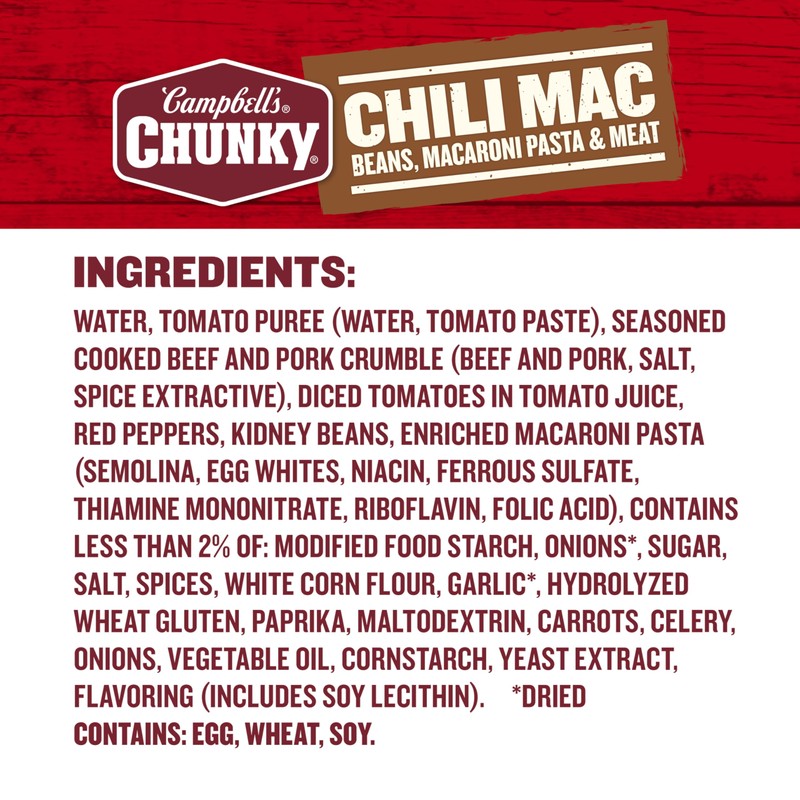 Campbell’s Chunky Soup, Chili Mac, 16.3 Oz Can
