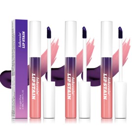 LuckNest 3Pcs Peel Off Lip Stain Lip Tint Set, Langlebiger Peel Off Matter Lipgloss,Matte Liquid Lippenstift Nude Lip Gloss Wasserdichter Lip Tint Fleck Antihaft Cup Peel Off Lippenstift fr Frauen