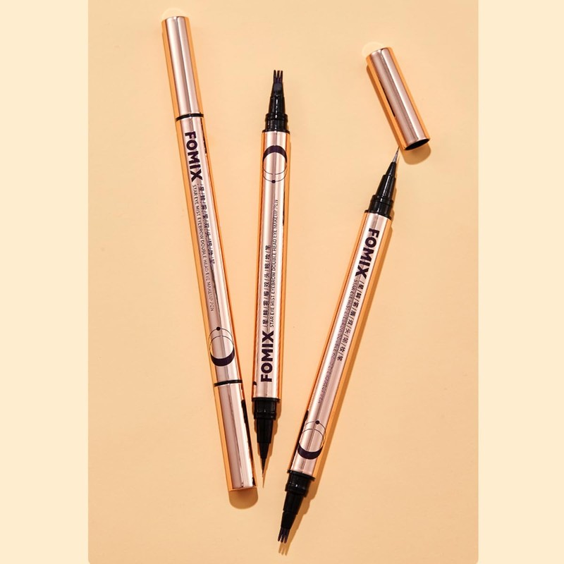 FOMIX All-in-One Eyeliner/Eyebrow Pencil Double Ended Smooth and Never Fall