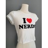 Woxlica I Heart Nerds Tshirt y2k Graphic Baby Tees for