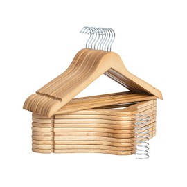 StorageWorks Wooden Hangers 20 Pack, Wood Coat Hanger for Coats, Shirts, Jackets, Pants, Suits, Natural Wood Color