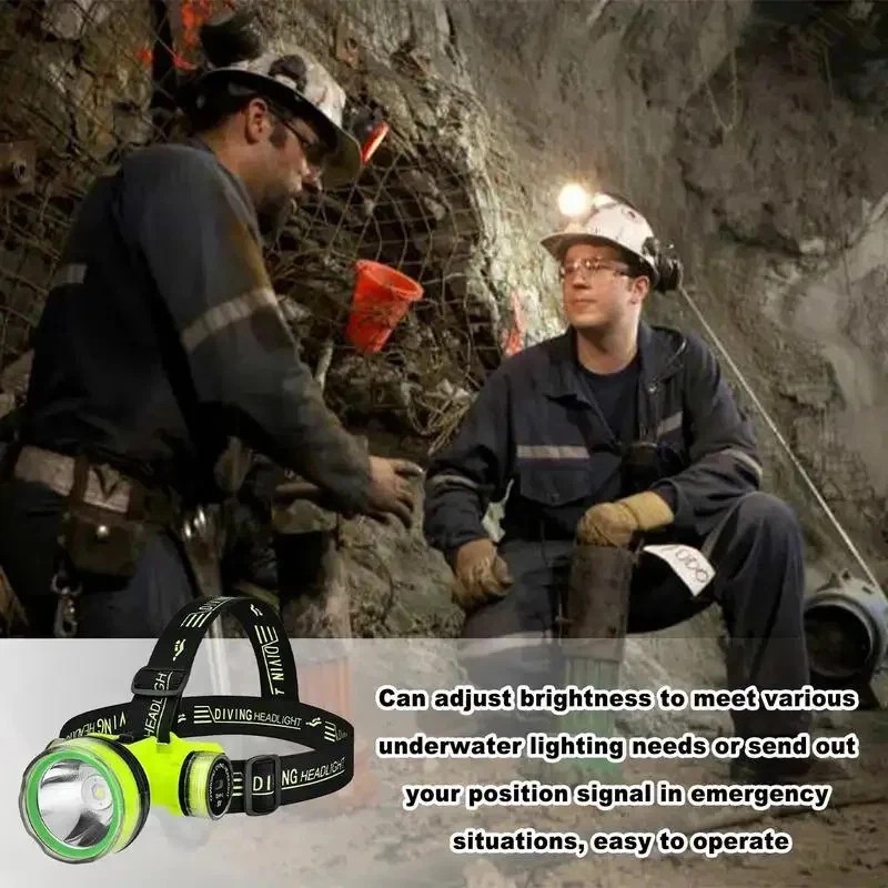 Unbranded Portable Rechargeable LED Diving Headlight Headlamp 500M Underwater Lighting