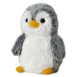 Aurora® Playful Pompom Penguin™ Mini Stuffed Animal - Vibrant Companions for Warm Cuddles - Perfect for Adults, Kids, and Birthdays - Gray 6 Inches