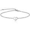 Sterling Silver Bracelet Heart Bracelet Gifts for Women Letter Charm