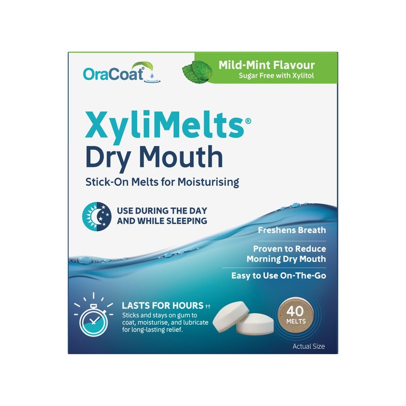 OraCoat XyliMelts Mild Mint for Dry Mouth, 40-Count, 7-40-UK