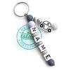 Car Keyring with Name Engraving Gift Pendant Name Chain, black,