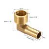 sourcing map Brass Barb Hose Fitting, 90 Degree Elbow 12mm