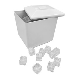 Quadratischer Kunststoff-Eiskübel für Champagner, Weinkühler, 4 l, Weiß