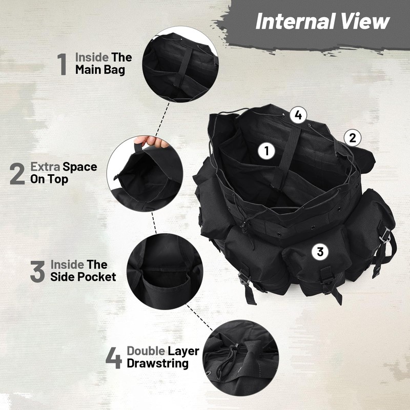 AUMENTAR 50L Military Alice Pack Army Survival Combat ALICE Rucksack