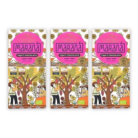 Maraná Chocolate Cusco 70% Dark Chocolate 3 Pack - Peruvian Chocolate - Premium, Bean-to-Bar, Direct Sourced, Made at Origin, Single Origin, Woman Owned, BIPOC Owned, Organic, Award Winning - Vegan, Soy-Free, Gluten-Free - Bundle