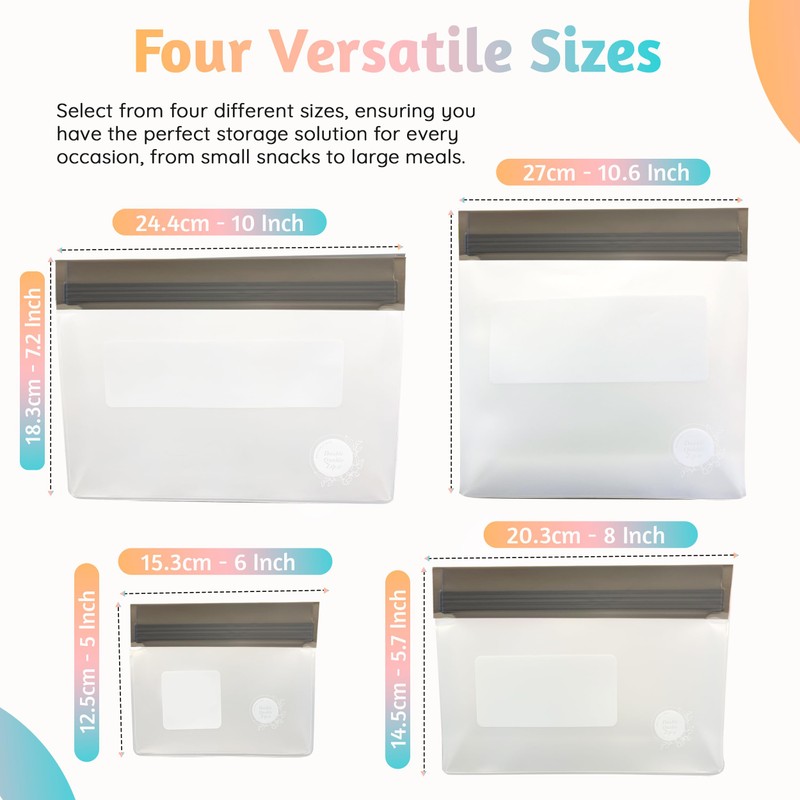 Double Quable Zip-it Food Storage Bags Multipack – Non-BPA Silicone