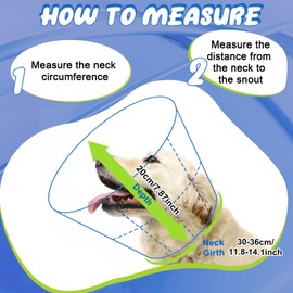 Cipszoely Soft Dog Cone Collar for Medium Dog, Alternative Soft Dog Cones After Surgery Dog Neck Collar Dog medical Collars, Breathable Elizabethan Cone Collars, M for Neck: 30-36 cm / 12-14"