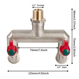 Hydrogarden Outdoor Double Taps Water Faucet, G1/2 Inch Inlet and Two G3/4 Inch Outlet Outside Taps, Frost-Proof Outside Spigot Replacement with 2 Outlets