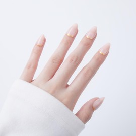 Nka Press on Nails Kit, 30 Premium Quality False Fake Soft Acrylic Almond Press on Nail, Goldrush