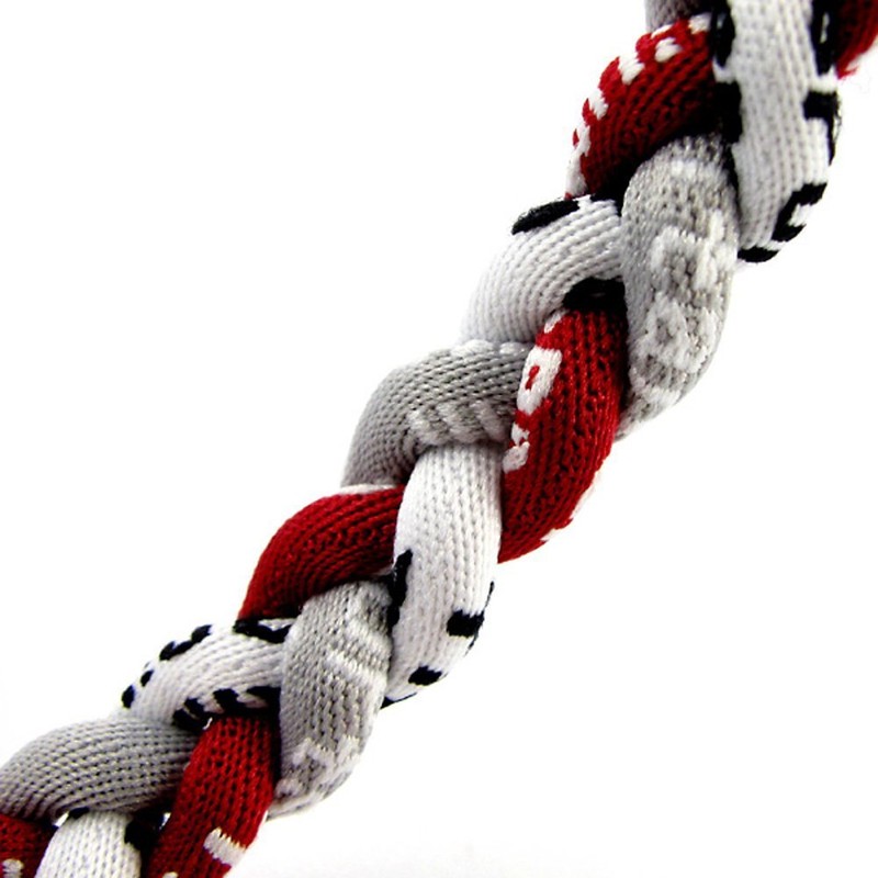 MapofBeauty 18" Sport Three Colors Three Braided Rope Tornado Necklace