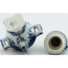 Gzhel Blue White & Gold Porcelain Samovar Teapot Figurine collectible