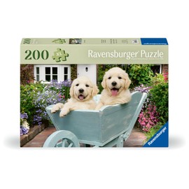 Ravensburger 12001368 12001368 Golden Retriever Puzzle for Elderly and Seniors, with 200 Extra Grippy Puzzle Pieces, Large Image Template and Puzzle Mat