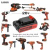 BLACK+DECKER 2Pack LithiumBattery replace for Black and Decker 20 Volt