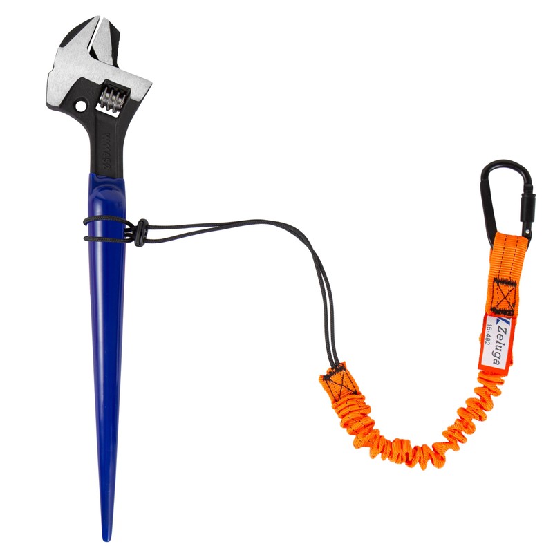 Zeluga 15-482 Tool Lanyard Shock Absorbing with Self-Locking Carabiner, Orange