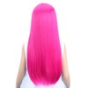 Kids Hot Pink Wig Girls Long Straight Meganta Wig with