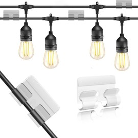 NadaShop AWG3 (7MM) Outdoor Clear Light Clips, 25PCS Lights Hooks, Brick Clips, Pegs for String, Outside Hangers, Garland Straps, Double Cable Clamps, Transparent Sticky Clasps, Christmas Light Clips