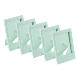 sourcing map 5 Pcs Mini Picture Frames 2.4 x 3.6 Inch Rectangle Small Picture Photo Frame Holder for Tabletop Display Photos Paintings Landscape Posters Artwork, Light Green