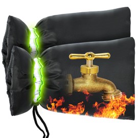 MIXC Outdoor Faucet Cover for Winter - 2 Packs 7.09''W x 10.24''H Water Socks Freeze Protection Pipe Insulation Reusable Waterproof Insulated Spigot Backflow Cover