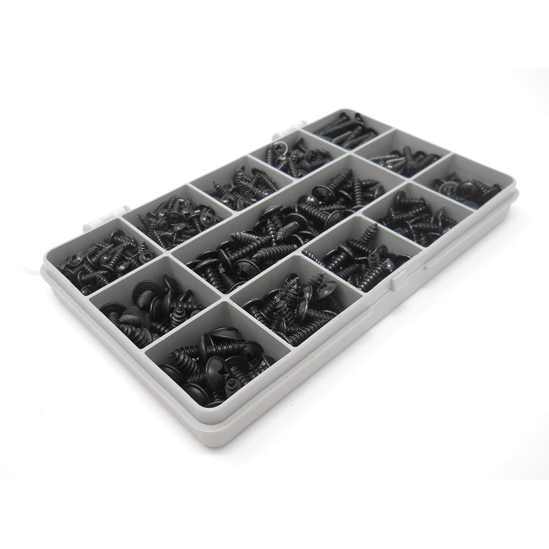 340 Assorted Black Flange Posi Self Tapping/Trim Screw | BS4174