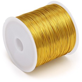 0.4MM 328Ft Copper Wire, Tarnish Resistant Beading Wire for Jewelry Making Supplies and Crafting, Jewelry Wire for Bracelet Making and DIY Artwork (Gold)