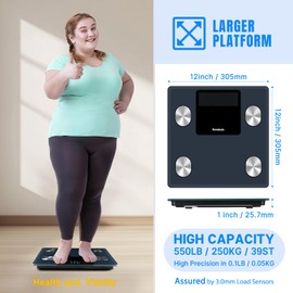 Homebuds FSA&HSA 550lb Smart Weight Scale, Precision 0.1lb by Our Professional Scale Factory Since 2001, Scale for Body Weight Free App Sync 13 Body Composition with BMI and Body Fat, Grey