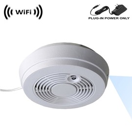 SCS Enterprises WF-402H: WiFi Smoke Detector Camera (12VDC, Side-Down View, Ceiling Mount) Smoke Detector is None-Functional
