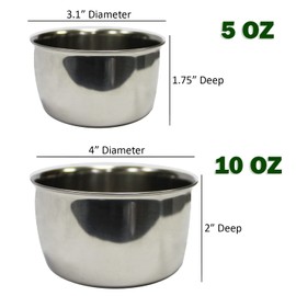 Stainless Steel Cup w/Holder - Durable Metal Mountable Food & Water Dish - Sugar Gliders, Hedgehogs, Chinchillas, Rats, Ferrets, Guinea Pigs, Rabbits, Squirrels, Birds (10 oz., Silver)