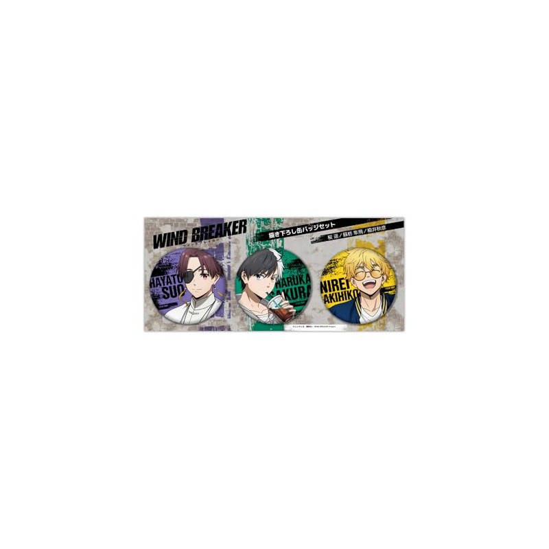 Hagoromo WIND BREAKER Can Badge Set A (Haruka Sakura, Hayahi