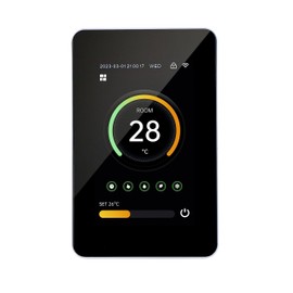 MincoHome Wi-Fi Smart Color Thermostat Programmable Large Touch Screen Temperature Control for Electric Underfloor Heating Save Energy (Black)