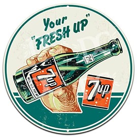 Vintage 7 Up Large 24" Metal Wall Sign